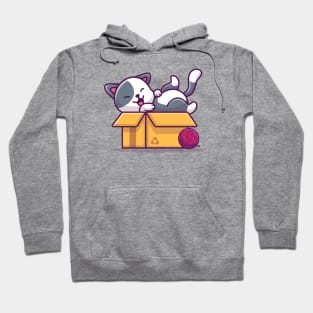 Cute Cat Play In Box Hoodie